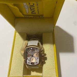White leather ladies invicta watch